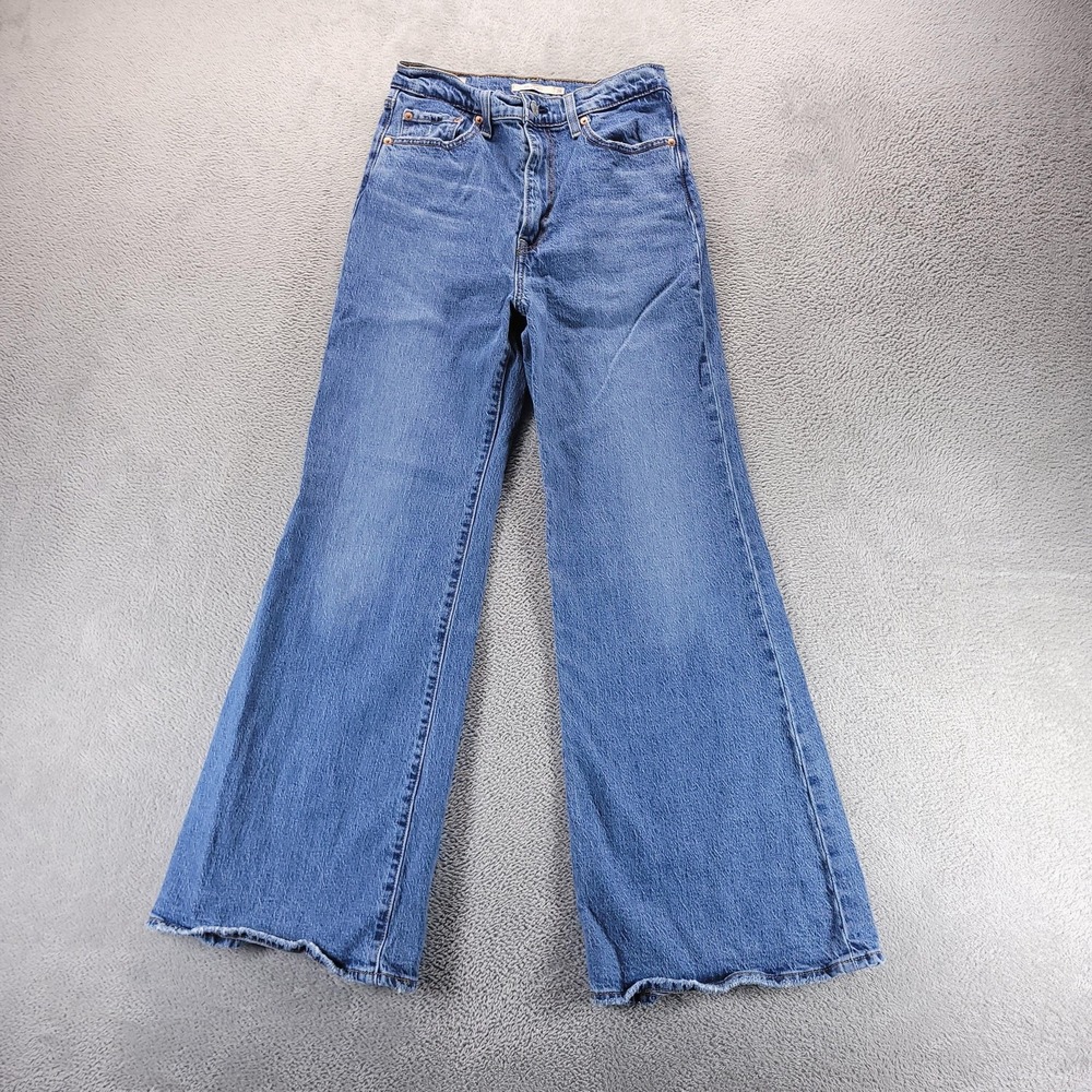 Levis Jeans Womens 28 Blue Ribcage Bell High Rise Flare Medium Wash Denim Boho